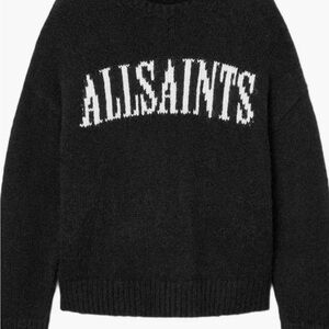 AllSaints Black Sweater stoke logo crewneck (Never worn)
